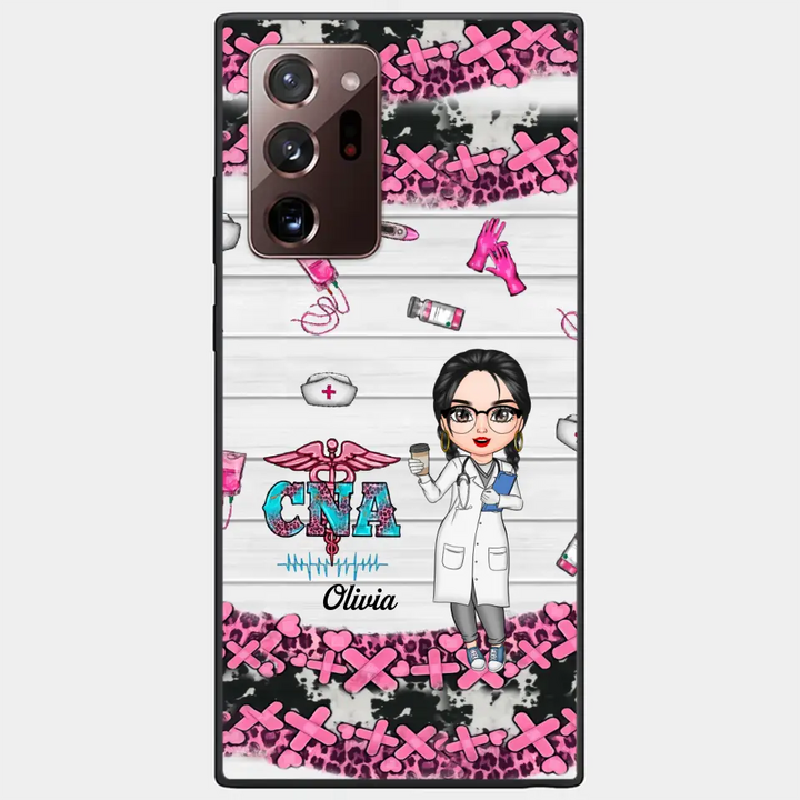 Personalized Custom Phone Case - Nurse's Day, Appreciation Gift For Nurse, CNA - Nurse Pink Leopard