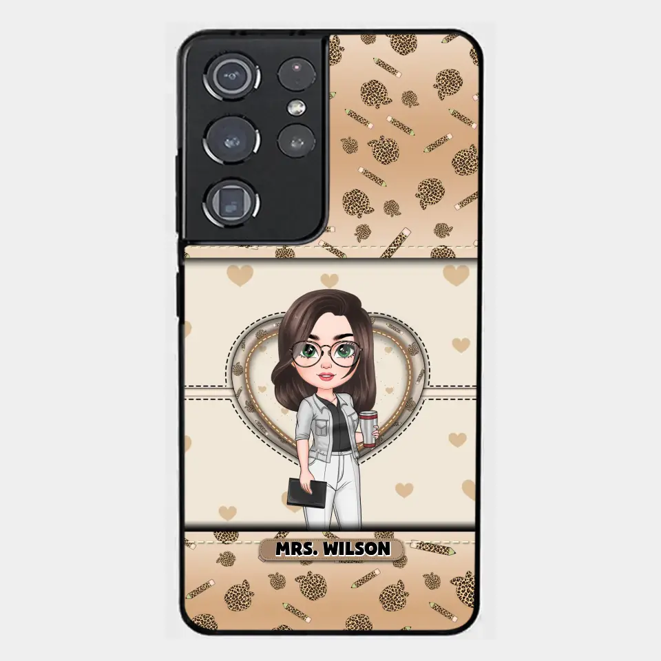 Personalized Custom Phone Case - Teacher's Day, Appreciation Gift For Teacher - It Takes A Big Heart To Shape Little Minds Leopard