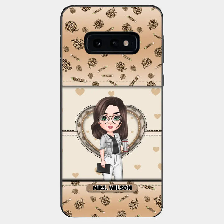 Personalized Custom Phone Case - Teacher's Day, Appreciation Gift For Teacher - It Takes A Big Heart To Shape Little Minds Leopard