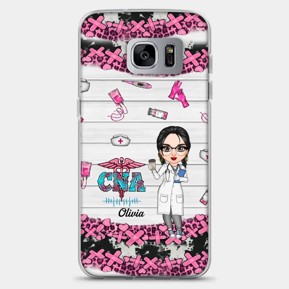 Personalized Custom Phone Case - Nurse's Day, Appreciation Gift For Nurse, CNA - Nurse Pink Leopard