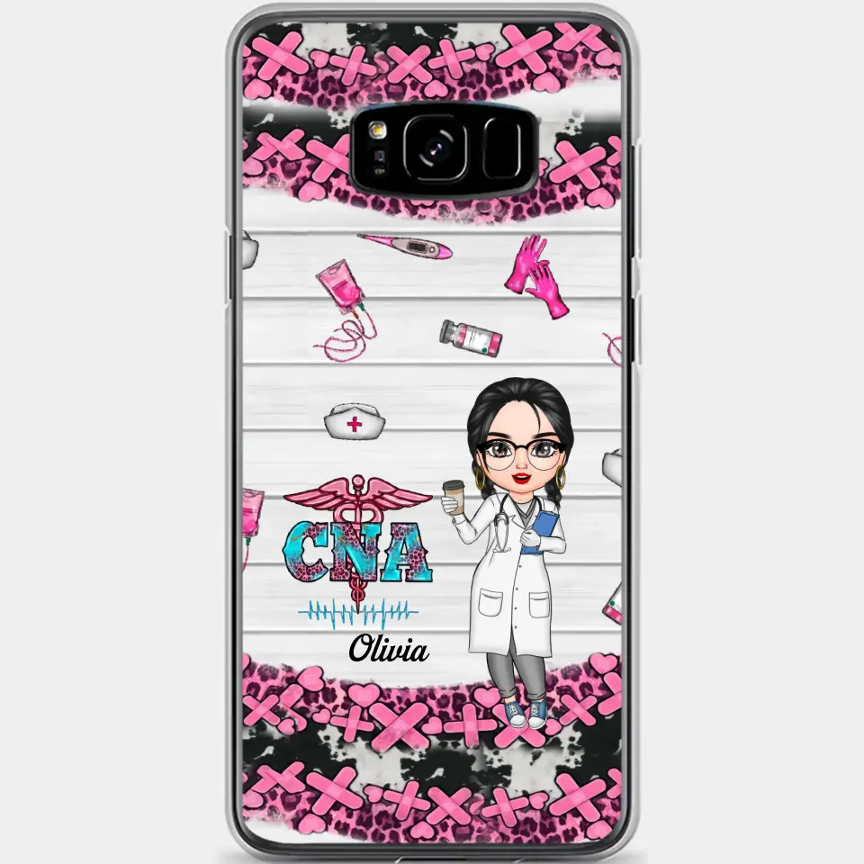 Personalized Custom Phone Case - Nurse's Day, Appreciation Gift For Nurse, CNA - Nurse Pink Leopard