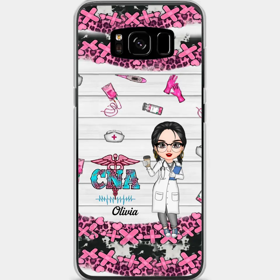 Personalized Custom Phone Case - Nurse's Day, Appreciation Gift For Nurse, CNA - Nurse Pink Leopard