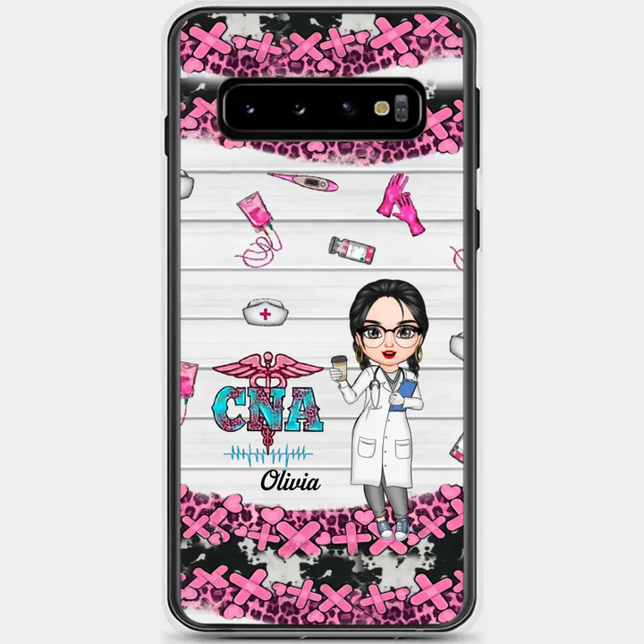 Personalized Custom Phone Case - Nurse's Day, Appreciation Gift For Nurse, CNA - Nurse Pink Leopard