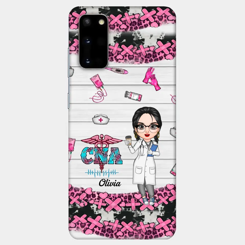 Personalized Custom Phone Case - Nurse's Day, Appreciation Gift For Nurse, CNA - Nurse Pink Leopard
