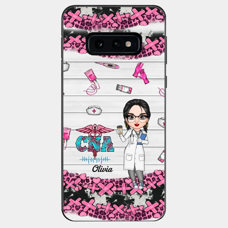 Personalized Custom Phone Case - Nurse's Day, Appreciation Gift For Nurse, CNA - Nurse Pink Leopard
