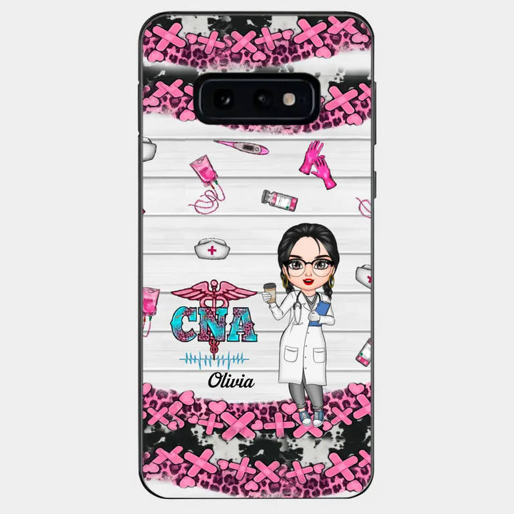 Personalized Custom Phone Case - Nurse's Day, Appreciation Gift For Nurse, CNA - Nurse Pink Leopard