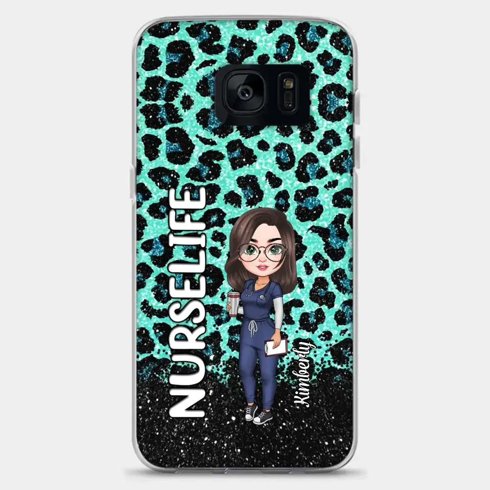 Personalized Custom Phone Case - Nurse's Day, Appreciation Gift For Nurse - Nurse Leopard