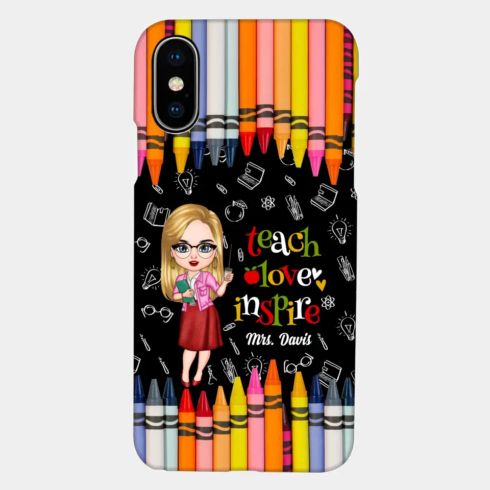 Personalized Custom Phone Case - Teacher's Day Gift For Teacher - Teach Love Inspire