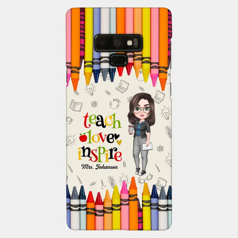 Personalized Custom Phone Case - Teacher's Day, Appreciation Gift For Teacher - Teach Love Inspire