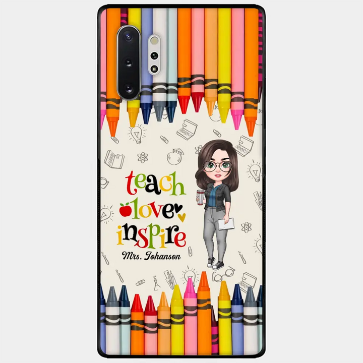 Personalized Custom Phone Case - Teacher's Day, Appreciation Gift For Teacher - Teach Love Inspire
