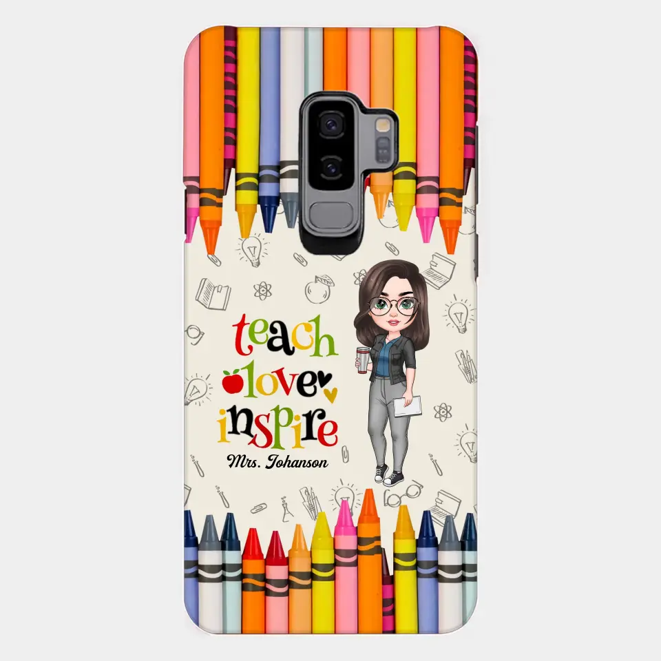 Personalized Custom Phone Case - Teacher's Day, Appreciation Gift For Teacher - Teach Love Inspire