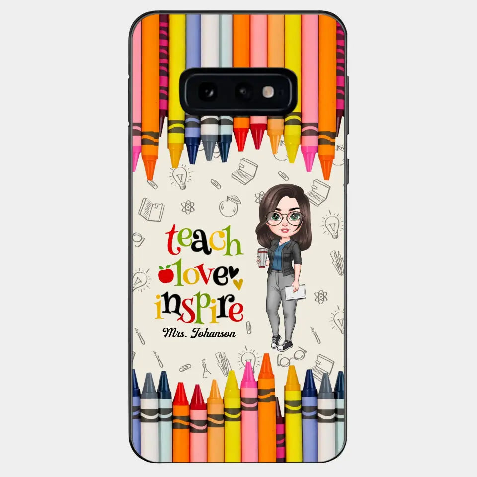 Personalized Custom Phone Case - Teacher's Day, Appreciation Gift For Teacher - Teach Love Inspire