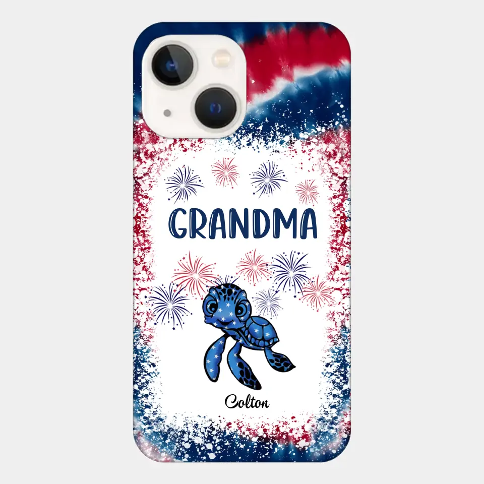Personalized Custom Phone Case - 4th Of July, Mother's Day, Birthday Gift For Mom, Grandma - Grandma's Turtle