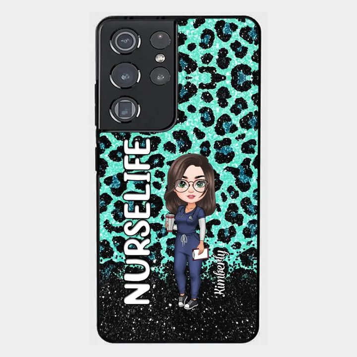 Personalized Custom Phone Case - Nurse's Day, Appreciation Gift For Nurse - Nurse Leopard