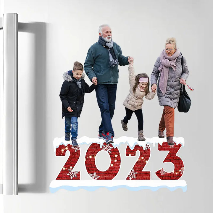 Merry Christmas 2023 Custom Photo - Personalized Custom Decal - Christmas Gift For Family Members, Grandma, Grandpa, Mother, Dad AGCHD017