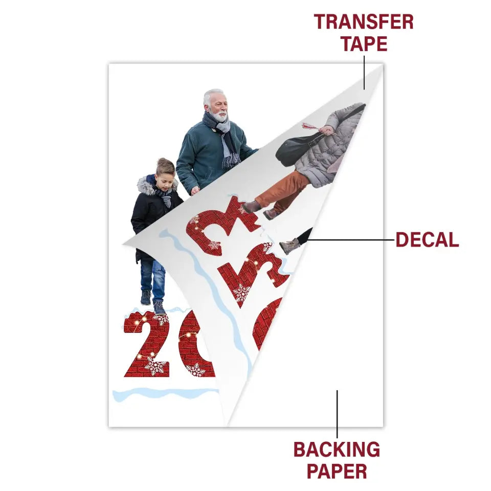 Merry Christmas 2023 Custom Photo - Personalized Custom Decal - Christmas Gift For Family Members, Grandma, Grandpa, Mother, Dad AGCHD017