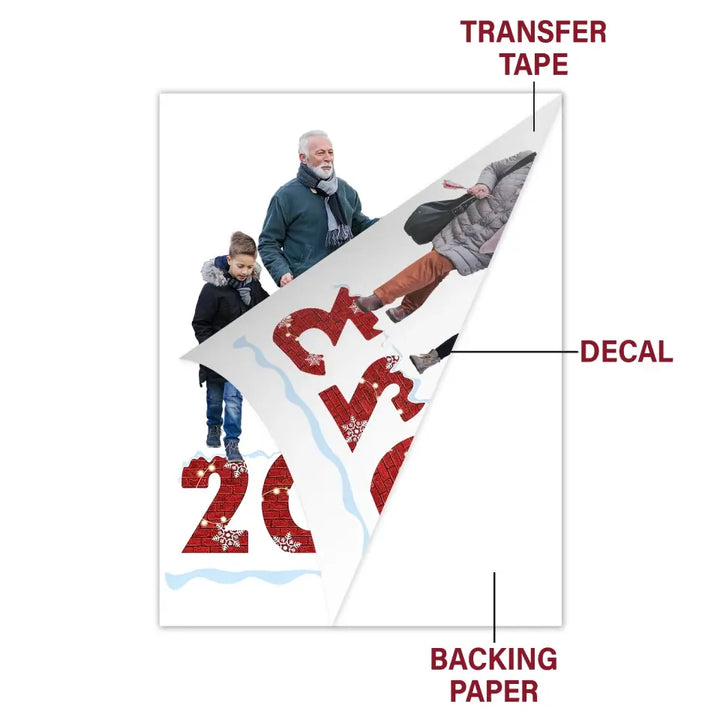 Merry Christmas 2023 Custom Photo - Personalized Custom Decal - Christmas Gift For Family Members, Grandma, Grandpa, Mother, Dad AGCHD017