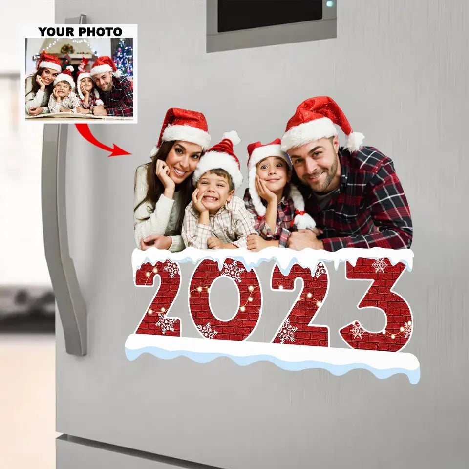 Merry Christmas 2023 Custom Photo - Personalized Custom Decal - Christmas Gift For Family Members, Grandma, Grandpa, Mother, Dad AGCHD017