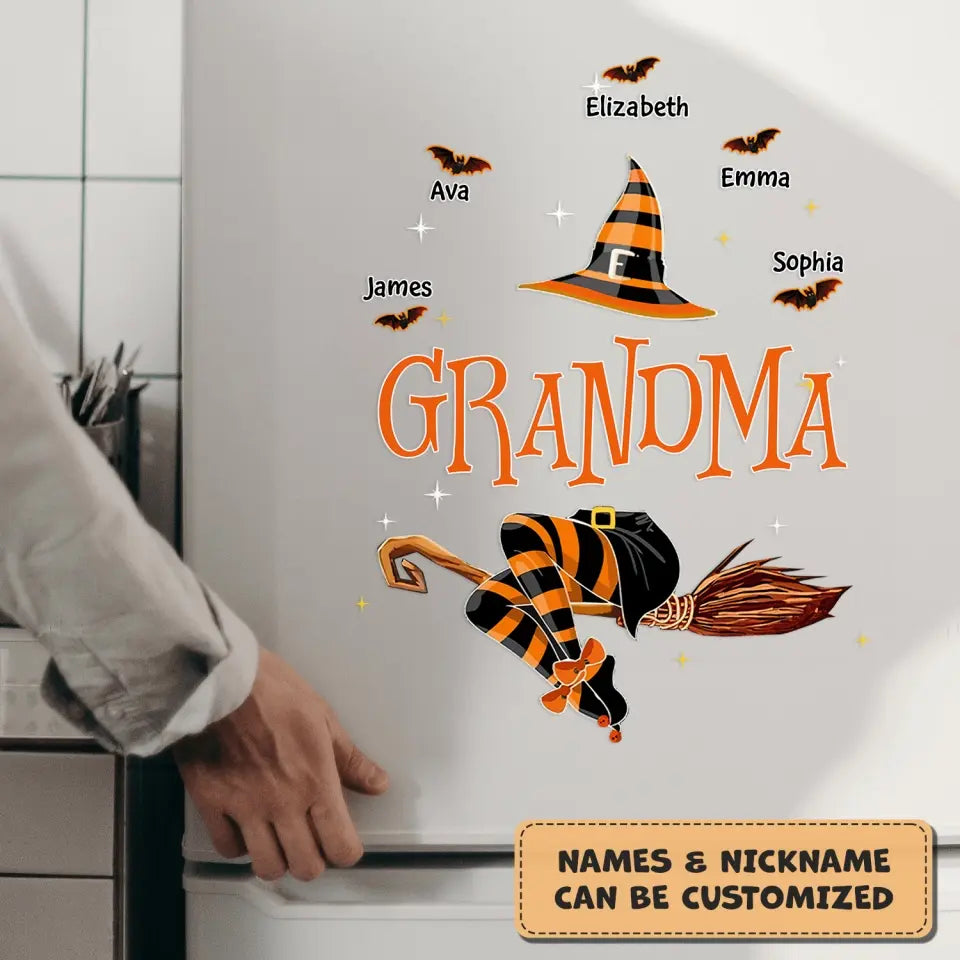 Grandma Witch V2 - Personalized Custom Decal - Halloween Gift For Grandma, Mother