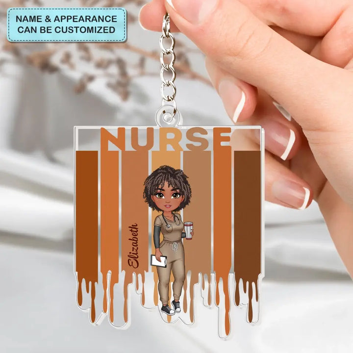 Love Nurse Life - Personalized Custom Keychain - Nurse's Day, Appreciation Gift For Nurse