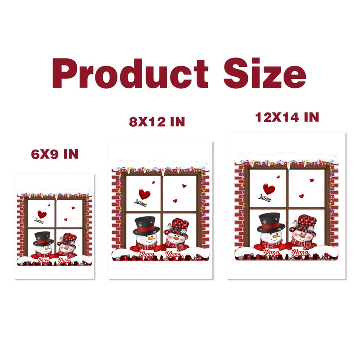 Red Snowman Papa Nana - Personalized Custom Decal - Christmas Gift For Family Members, Grandma, Grandpa, Mom, Dad