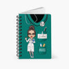 Nurse Life Pretty Doll - Personalized Custom Spiral Journal - Nurse&#39;s Day, Appreciation Gift For Nurse