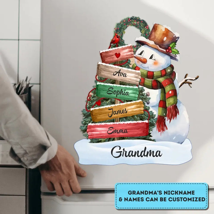 Grandma Snowman Christmas - Personalized Custom Decal - Christmas Gift For Family Members, Grandma, Mom