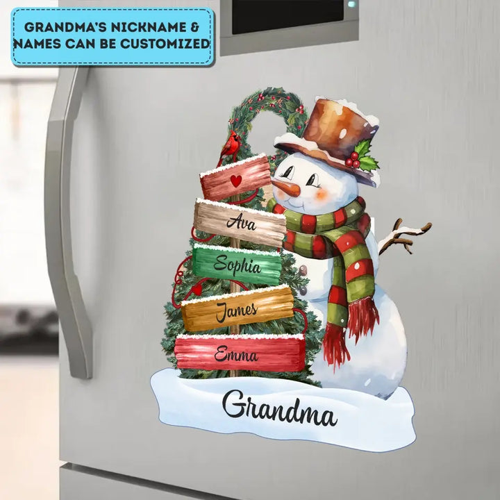 Grandma Snowman Christmas - Personalized Custom Decal - Christmas Gift For Family Members, Grandma, Mom
