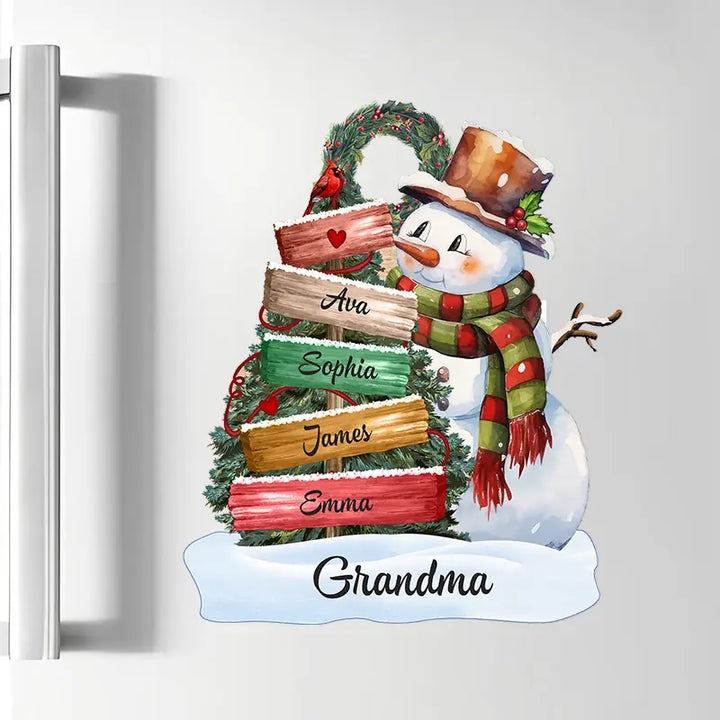 Grandma Snowman Christmas - Personalized Custom Decal - Christmas Gift For Family Members, Grandma, Mom