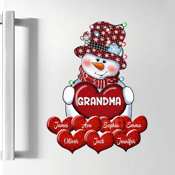 Grandma Snowman's Sweethearts - Personalized Custom Decal - Christmas Gift For Grandma