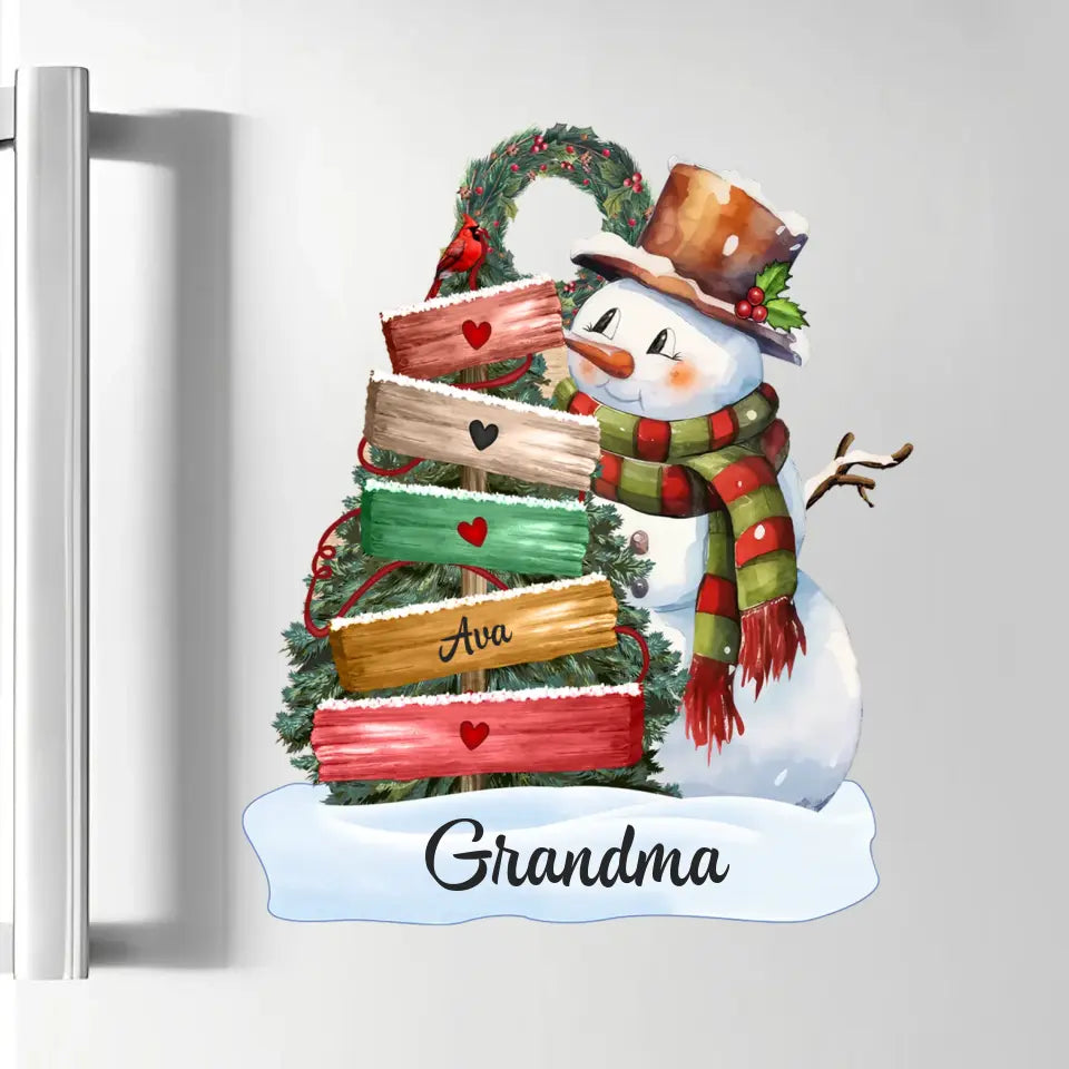 Grandma Snowman Christmas - Personalized Custom Decal - Christmas Gift For Family Members, Grandma, Mom