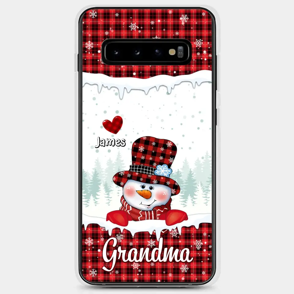 Snowman Grandma Christmas - Personalized Custom Phone Case - Christmas Gift For Grandma