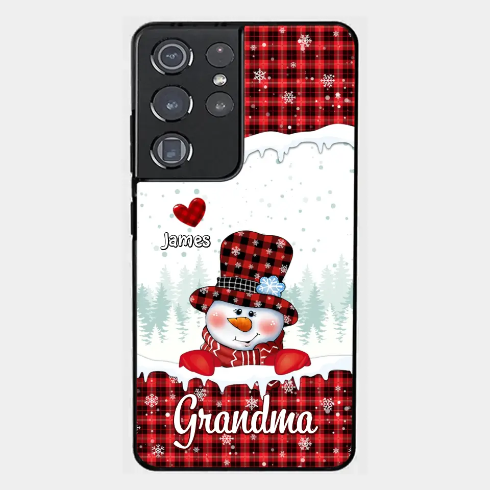 Snowman Grandma Christmas - Personalized Custom Phone Case - Christmas Gift For Grandma