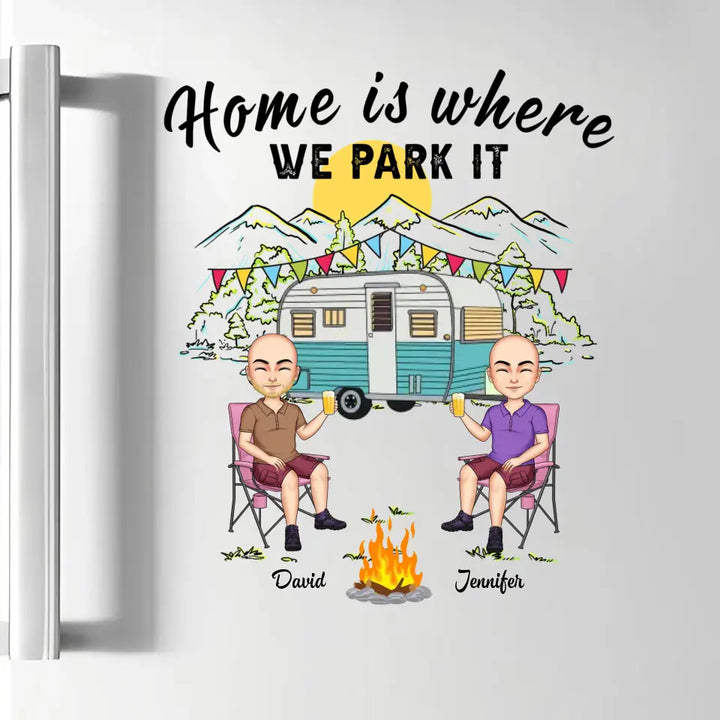 Home Is Where We Park It - Personalized Custom Decal - Anniversary Gift For Couple, Camping Lover