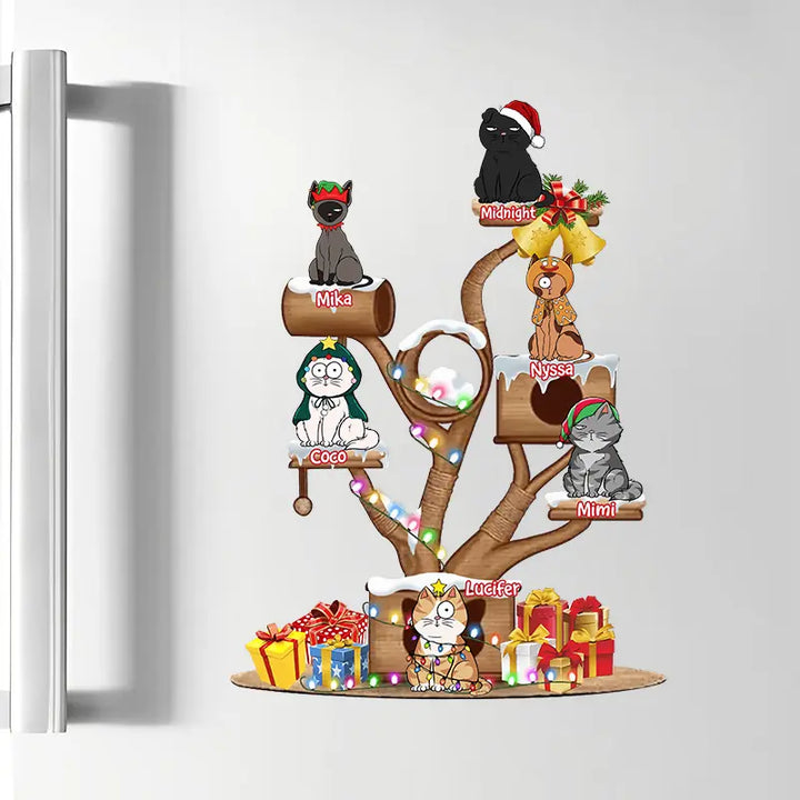 Christmas Cat Tower - Personalized Custom Decal - Christmas Gift For Cat Mom, Cat Dad, Dog Mom, Dog Dad