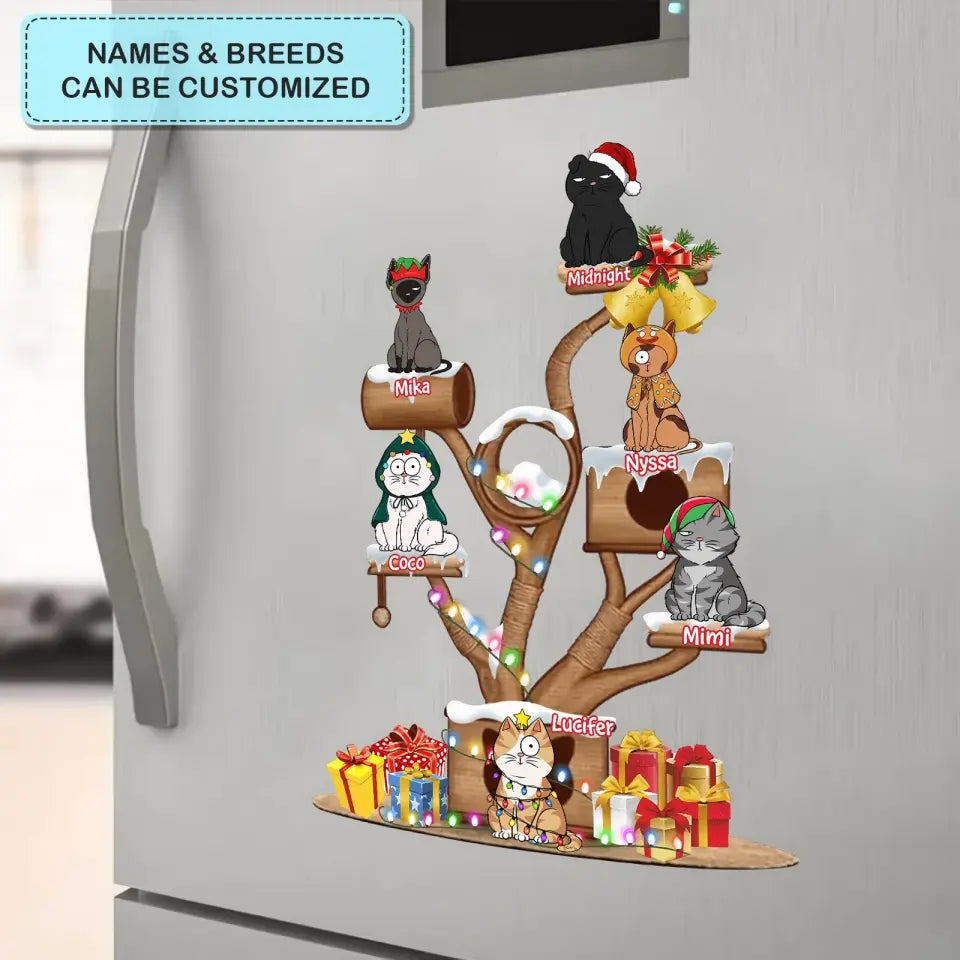 Christmas Cat Tower - Personalized Custom Decal - Christmas Gift For Cat Mom, Cat Dad, Dog Mom, Dog Dad