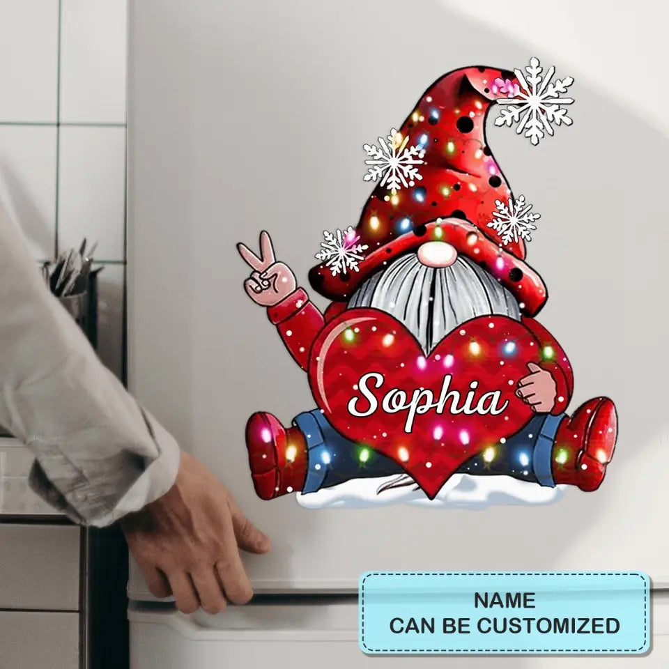 Christmas Gnome Light - Personalized Custom Decal - Christmas, Winter Gift For Mom, Grandma, Family Members