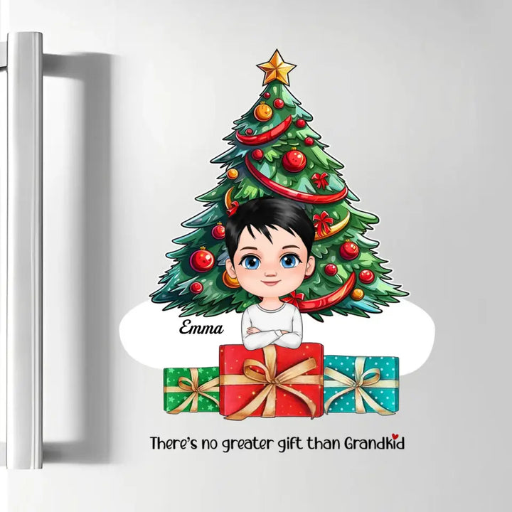 Grandkids Under Christmas Tree - Personalized Custom Decal - Christmas Gift For Grandma
