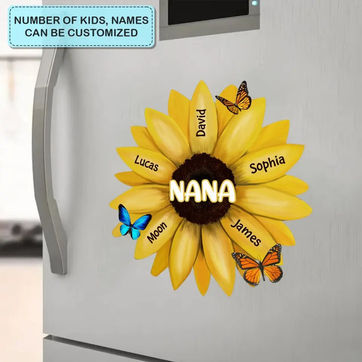 Sunflower Nana - Personalized Custom Decal - Mother's Day Gift For Grandma, Mom, Family Members