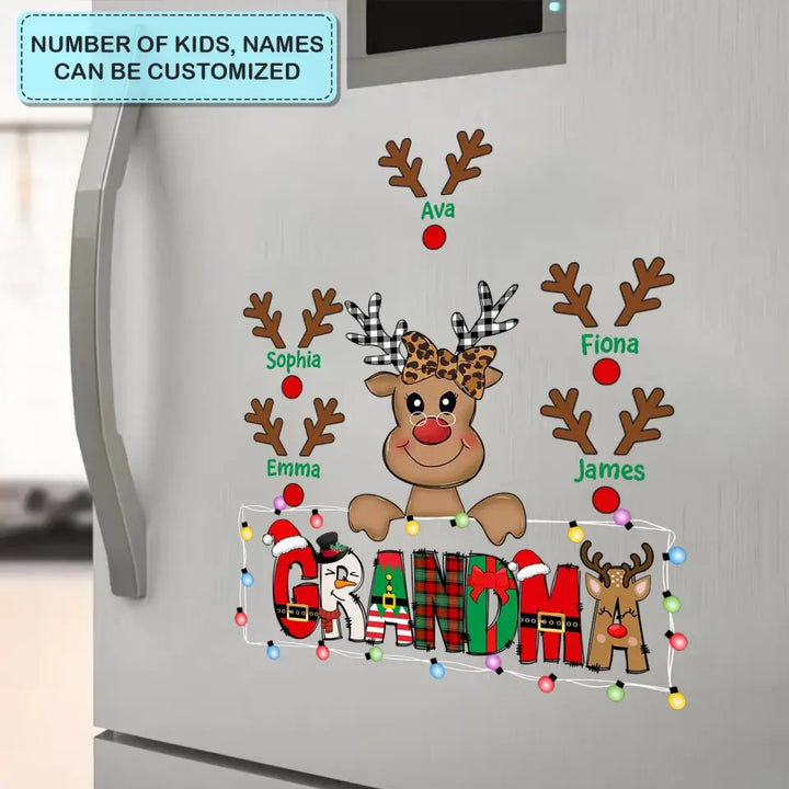 Mom Cute Reindeer Christmas Patterned - Personalized Custom Decal - Christmas, Mother's Day Gift For Mom, Grandma, Family Members