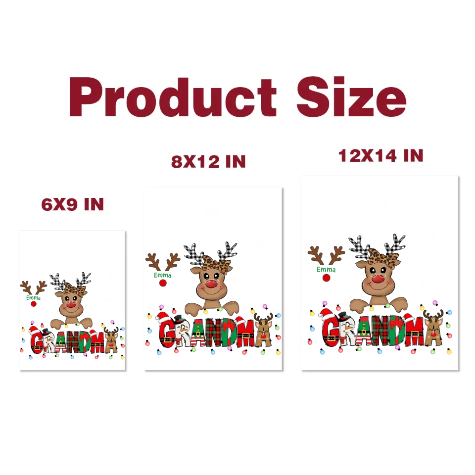 Mom Cute Reindeer Christmas Patterned - Personalized Custom Decal - Christmas, Mother's Day Gift For Mom, Grandma, Family Members