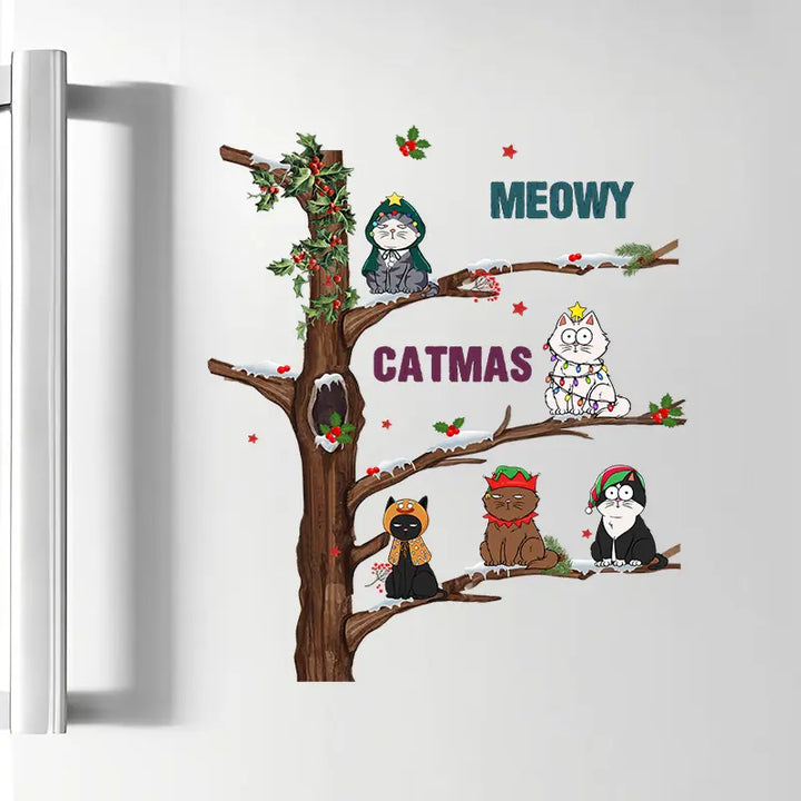 Meowy Catmas - 
Personalized Custom Decal - Christmas Gift For Cat Mom, Cat Dad, Cat Lover, Cat Owner