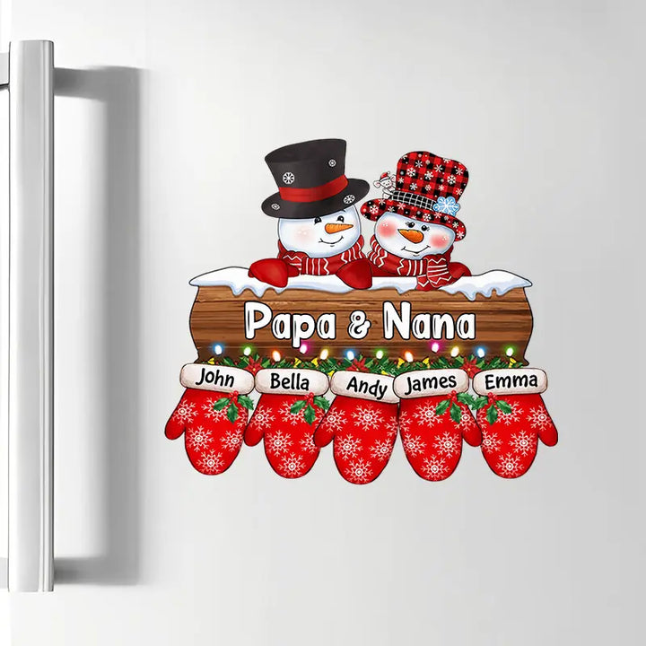 Christmas Papa & Mamaw Snowman - 
Personalized Custom Decal - Christmas, Winter Gift For Grandma, Mom, Grandpa, Dad, Family Members