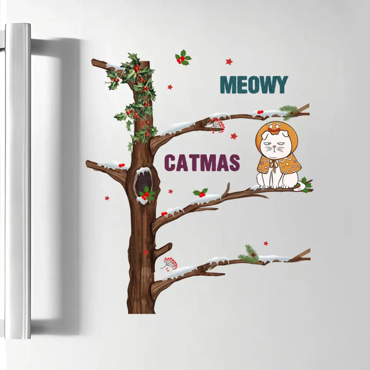 Meowy Catmas - 
Personalized Custom Decal - Christmas Gift For Cat Mom, Cat Dad, Cat Lover, Cat Owner