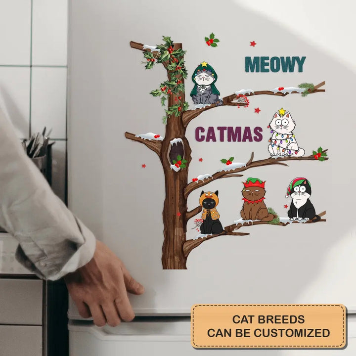 Meowy Catmas - 
Personalized Custom Decal - Christmas Gift For Cat Mom, Cat Dad, Cat Lover, Cat Owner