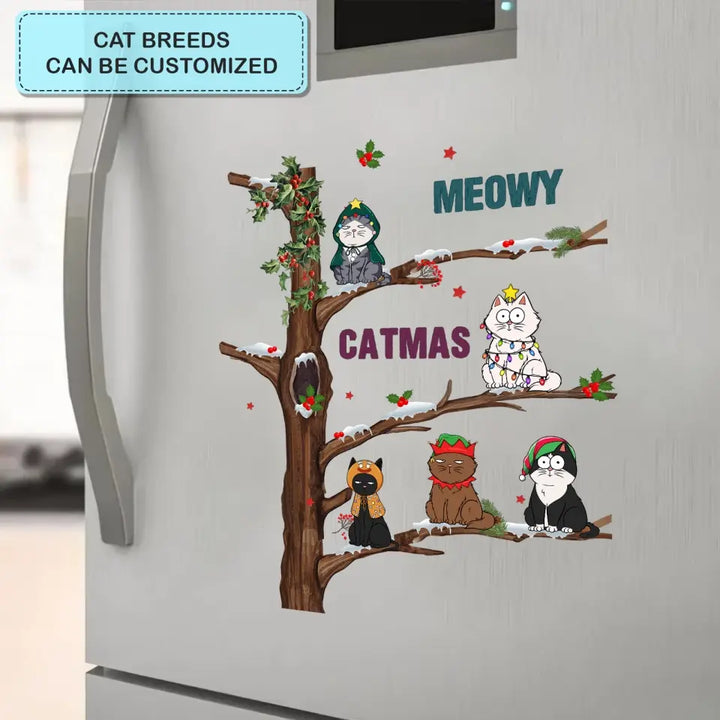 Meowy Catmas - 
Personalized Custom Decal - Christmas Gift For Cat Mom, Cat Dad, Cat Lover, Cat Owner