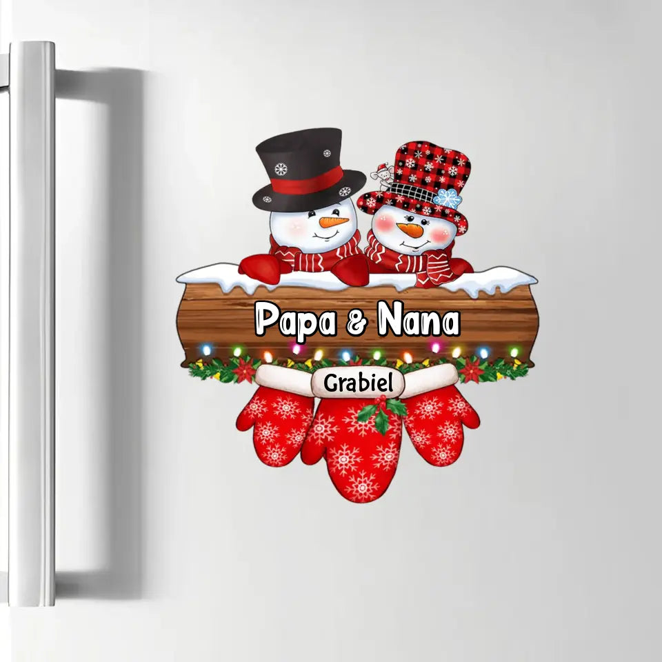 Christmas Papa & Mamaw Snowman - 
Personalized Custom Decal - Christmas, Winter Gift For Grandma, Mom, Grandpa, Dad, Family Members