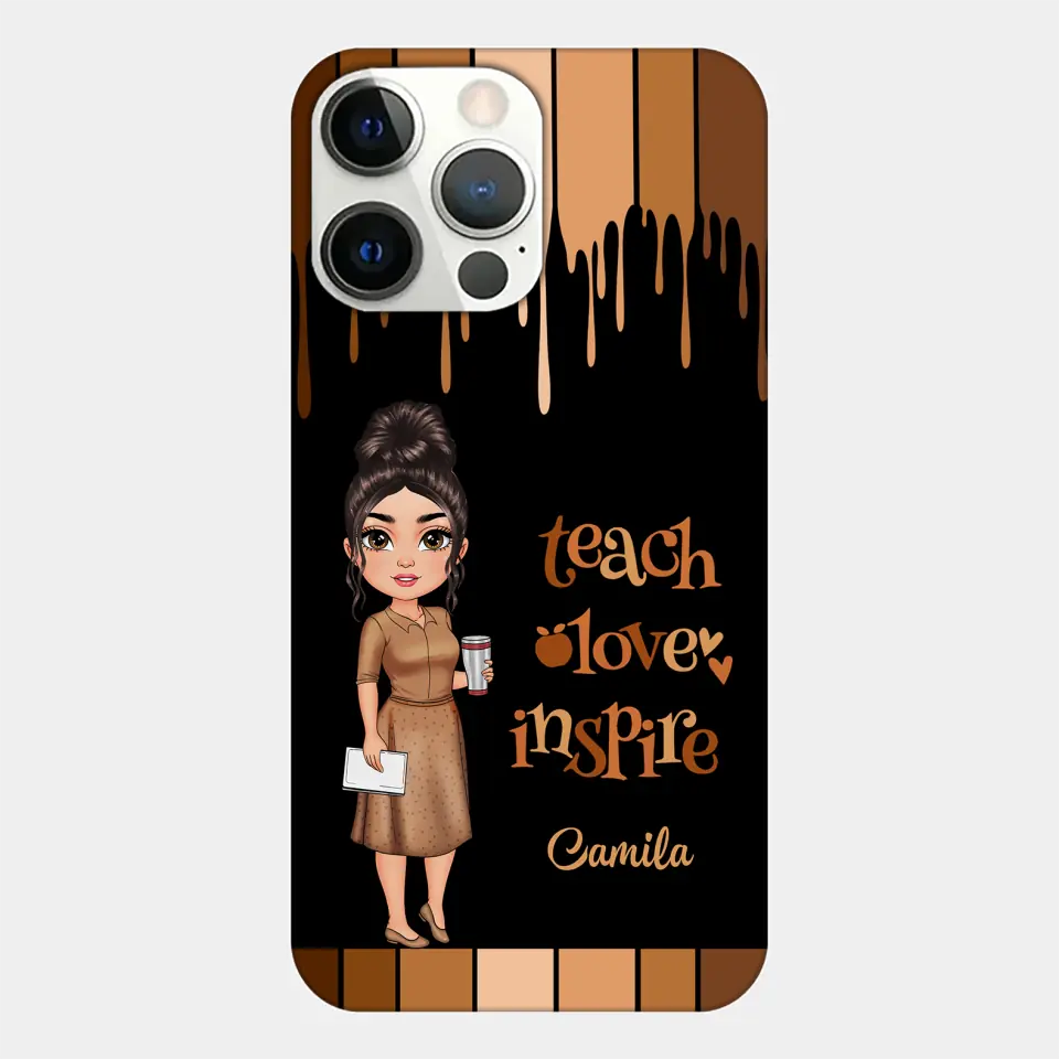 Teach Love Inspire - Personalized Custom Phone Case - Teacher's Day, Appreciation Gift For Teacher