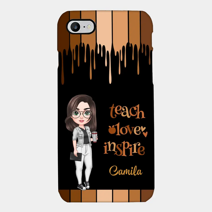 Teach Love Inspire - Personalized Custom Phone Case - Teacher's Day, Appreciation Gift For Teacher