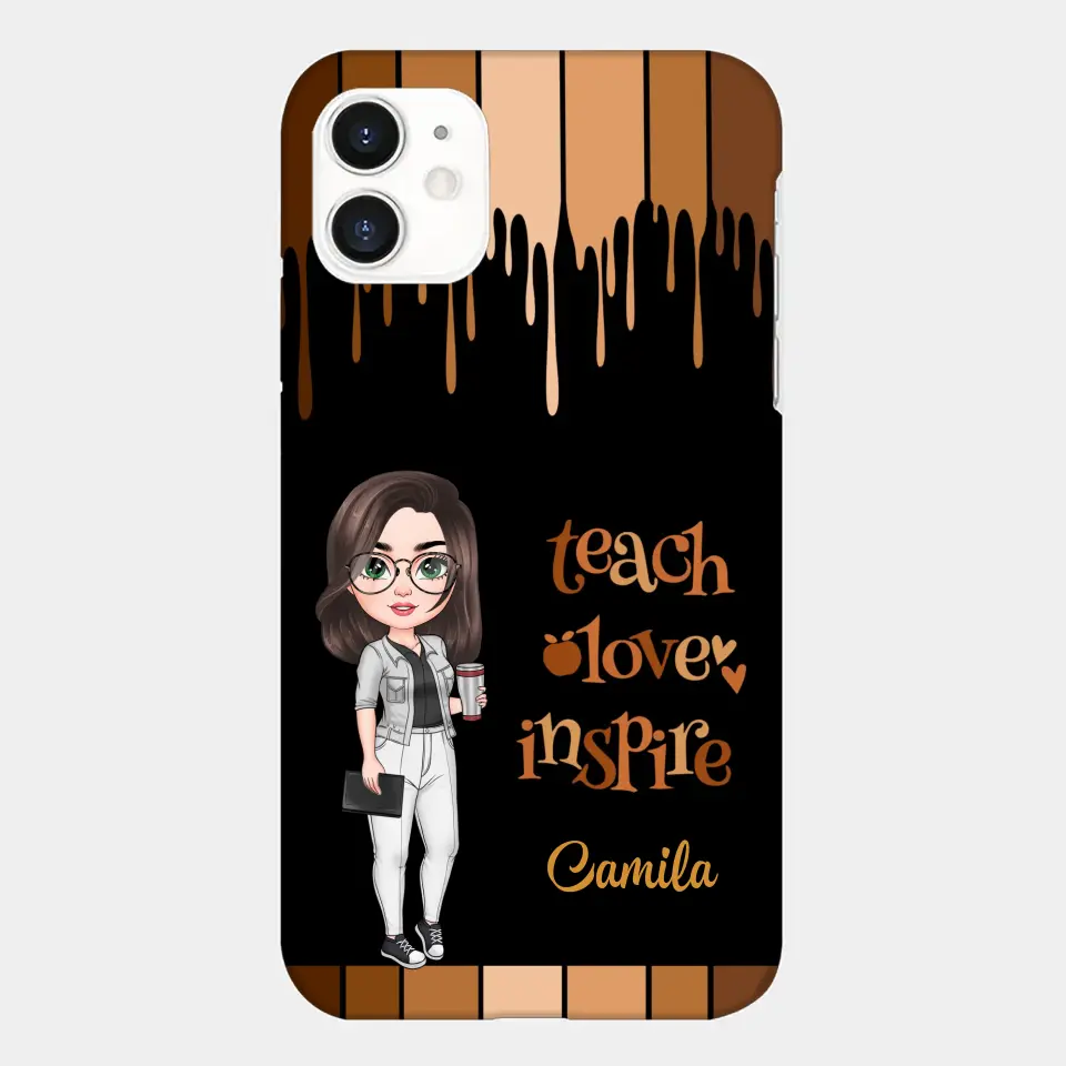 Teach Love Inspire - Personalized Custom Phone Case - Teacher's Day, Appreciation Gift For Teacher